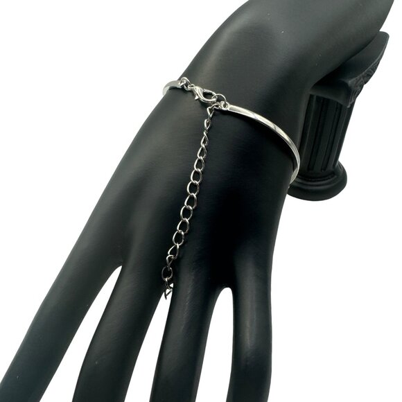 Elegant Red Crystal & Silver Bracelet With Adjustable Chain - Picture 3 of 5